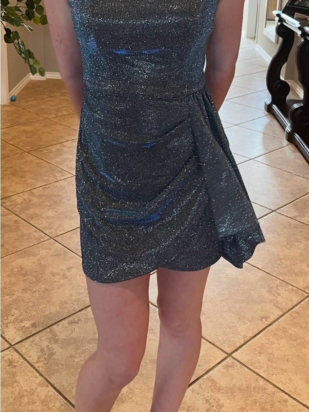 Sparkling Blue Mini Dress - Womens Glitter Party / Homecoming Dress (small) $50